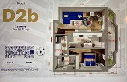 Apartament 2 camere, decomandat, 64mp, zona Copou