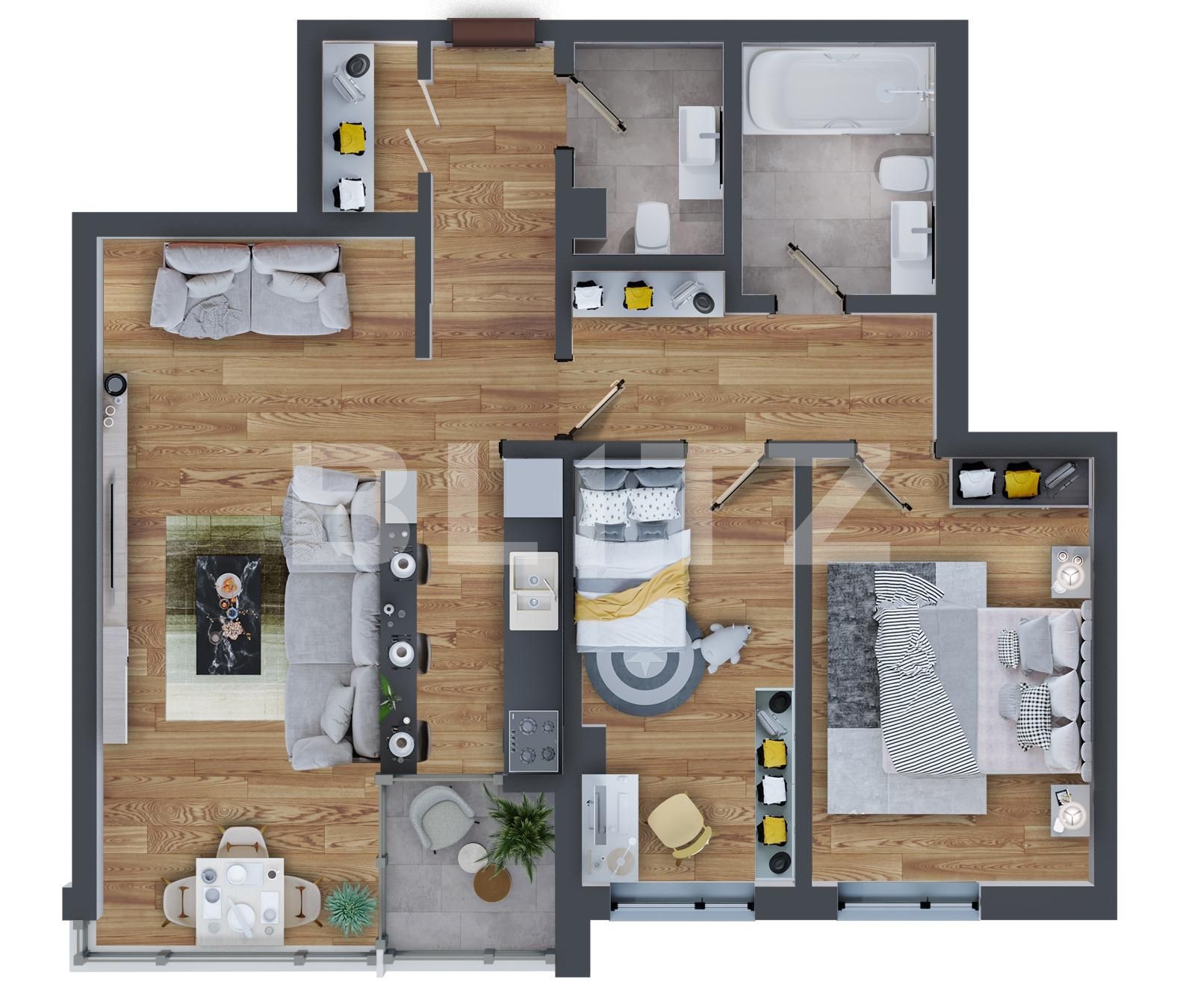 Apartament de vânzare 3 camere Dacia - 122301AV | BLITZ Iași | Poza1