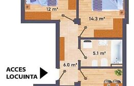 Apartament 3 camere, 69 mp, Capat CUG, FINALIZAT