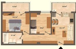 Apartament 3 camere, 61 mp, Pepinierii, Valea Adanca, FINALIZAT