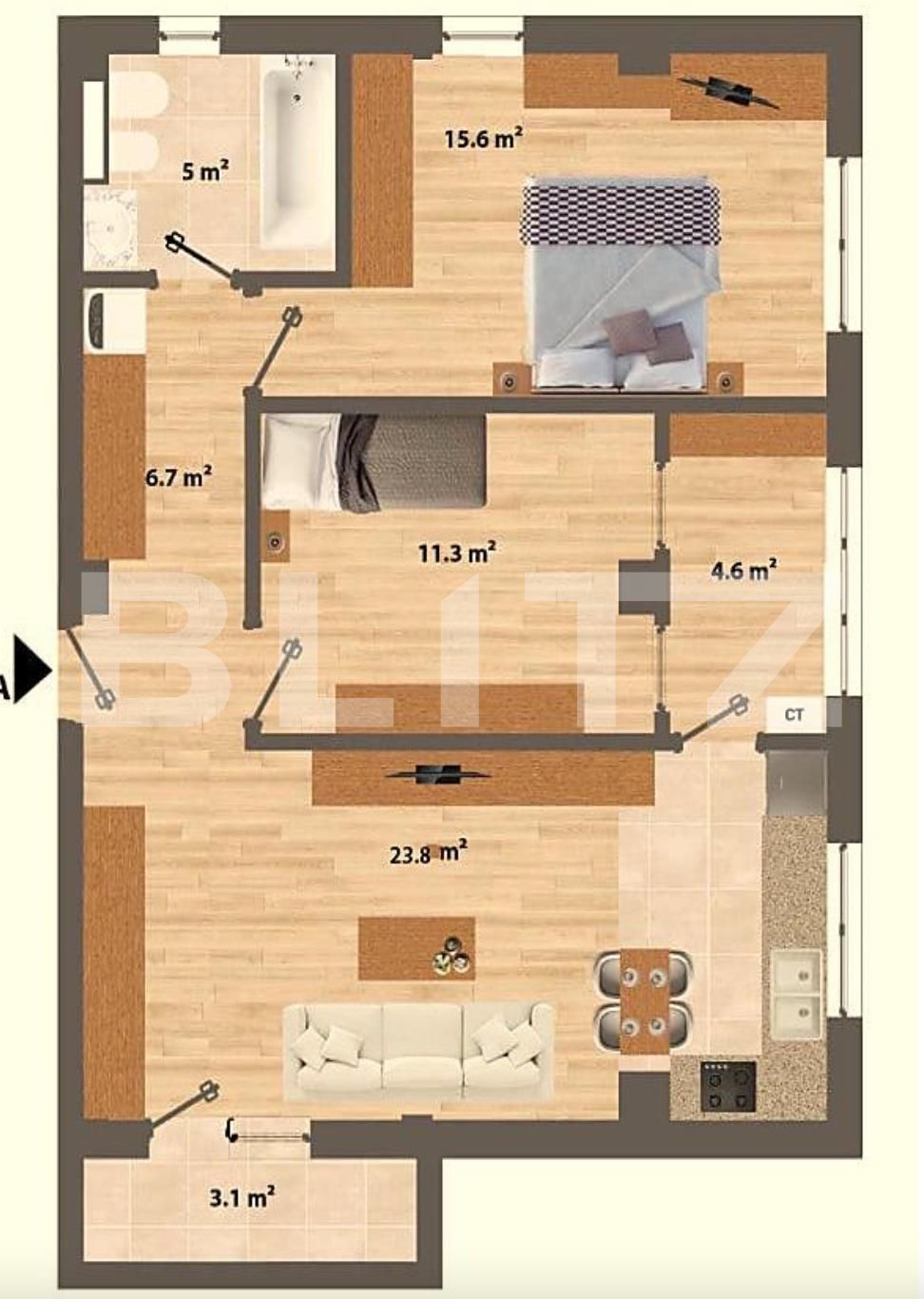 Apartament de vânzare 3 camere Valea Adanca - 122321AV | BLITZ Iași | Poza9