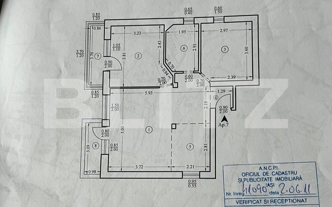 Apartament cu 3 camere, 68 mp, zona Visani