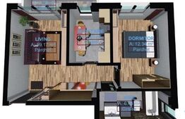 Apartament 2 camere decomandat, 44,38 mp+4,76 balcon, zona Hlincea