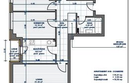 Apartament 3 camere, 76,57mp, zona CUG