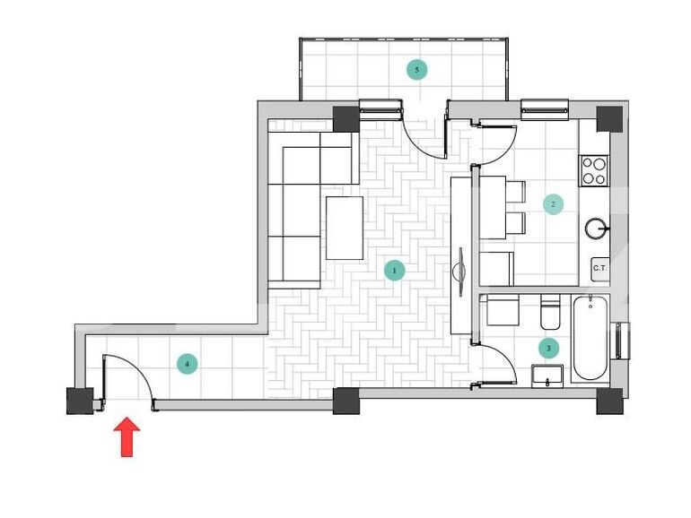 Garsonieră de vânzare Galata - 129687AV | BLITZ Iași | Poza1