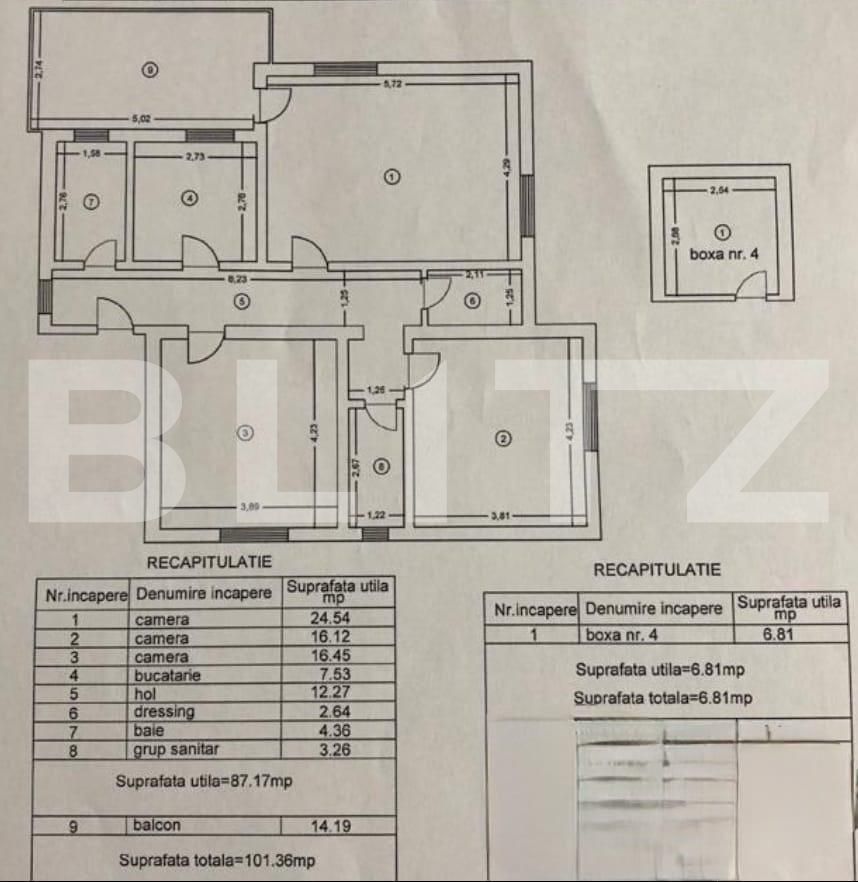 Apartament 3 camere, 87.17mp, terasa, boxa, zona Rediu