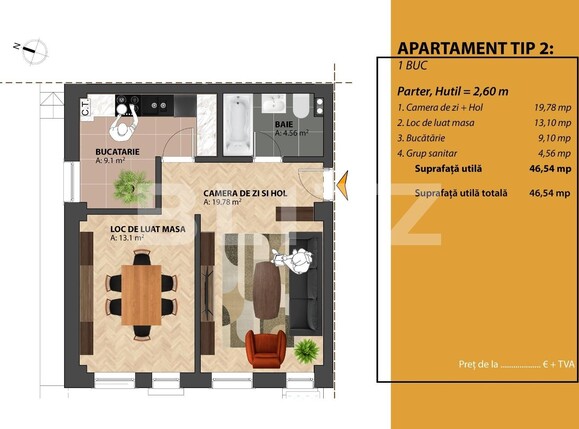 Apartament de vânzare 2 camere Bucium - 135546AV | BLITZ Iași | Poza1