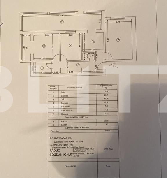 Apartament de 3 camere, 90mp, zona Frumoasa