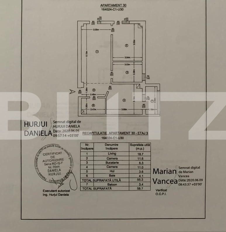 Apartament de 3 camere, semidecomandat, 59mp, Pacurari