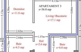Apartament 2 camere openspace, 37.5 mp, Hlincea