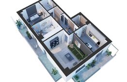 Apartament nou de 3 camere, 2 bai, 2 balcoane, 97 mp, zona Nicolina