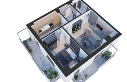 Apartament nou decomandat de 2 camere, 70 mp, 2 balcoane, Nicolina