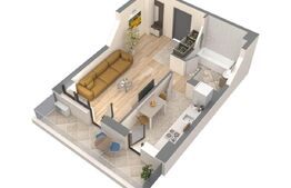 Apartament 1 camera, 43.99 mp, etaj intermediar, zona Nicolina