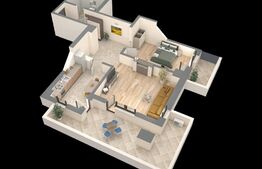 Apartament 2 camere D, 58.05 mp, 13.5mp terasa, zona Nicolina