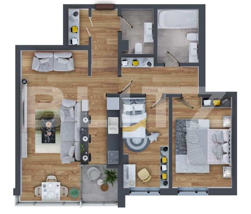 Apartament de vânzare 3 camere Dacia - 146153AV | BLITZ Iași | Poza1