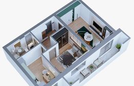 Apartament premium de 2 camere cu sistem smart home,61 mp in cartier rezidential