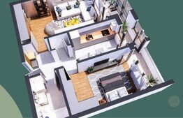 Apartament de 2 camere, decomandat, 64.6mp, etaj intermediar, zona Hlincea