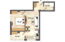 Apartament 2 camere, 41 mp, zona Valea Adanca