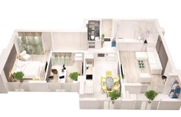 Apartament 3 camere, 80 mp, etaj intermediar, zona Frumoasa