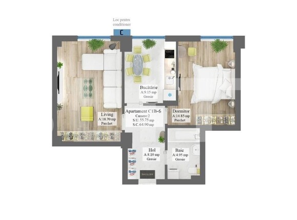 Apartament de vânzare 2 camere Frumoasa - 153443AV | BLITZ Iași | Poza4