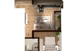 Apartament 2 camere, 43 mp + gradina 40 mp, in zona Lunca Cetatuii