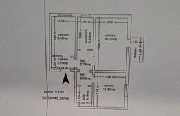 Apartament decomandat cu 3 camere, 48 mp, zona Mircea cel Bătrân