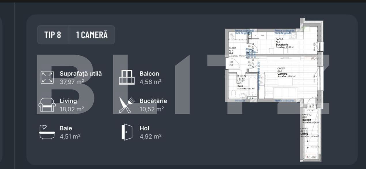 Garsonieră de vânzare Tatarasi - 167815AV | BLITZ Iași | Poza2