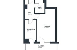 Apartament de 1 camera, 43,74 mp, zona Tatarasi