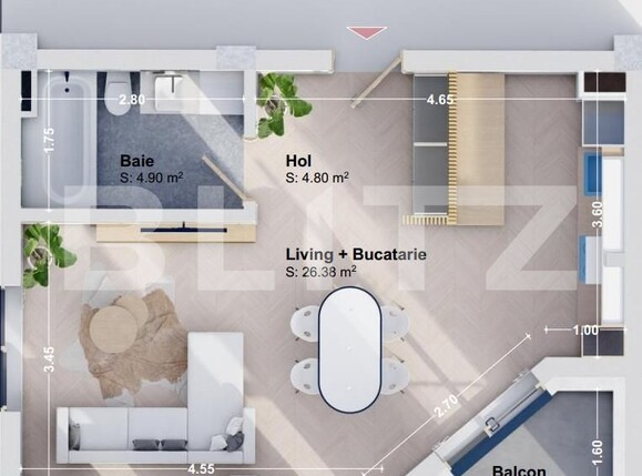 Garsonieră de vânzare Rediu - 168331AV | BLITZ Iași | Poza1