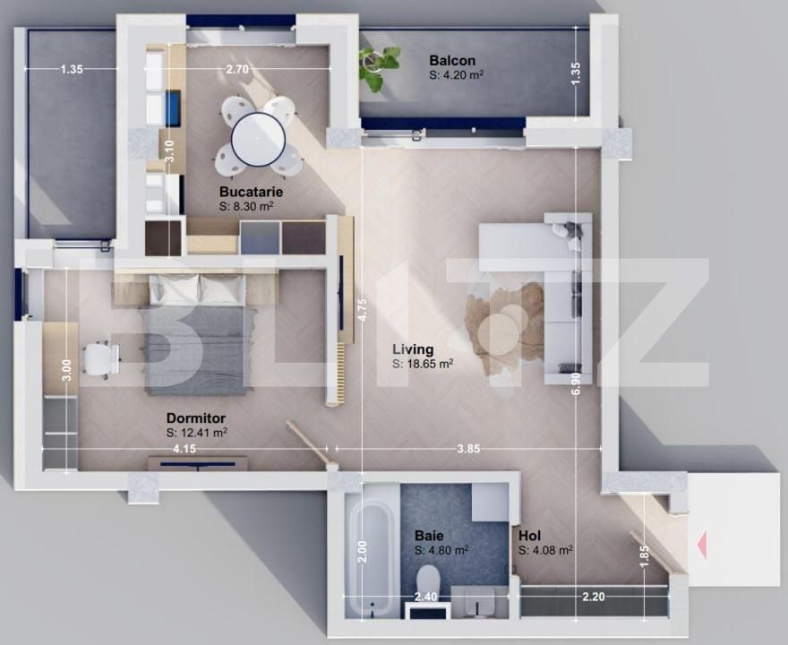 Apartament de vânzare 2 camere Rediu - 168462AV | BLITZ Iași | Poza1