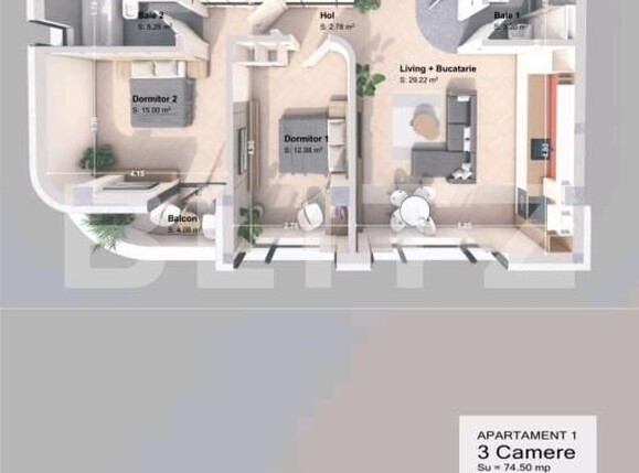 Apartament de vânzare 3 camere Nord-Vest - 198482AV | BLITZ Iași | Poza1