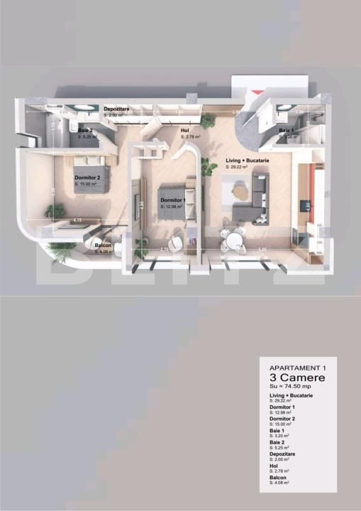 Apartament de vânzare 3 camere Nord-Vest - 198482AV | BLITZ Iași | Poza2