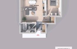 Apartament 2 camera, 54 mp, zona Pacurari - Rediu 