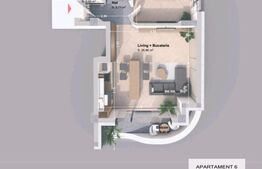 Apartament 2 camera, 52.22 mp, zona Pacurari - Rediu 