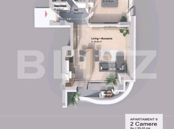 Apartament de vânzare 2 camere Nord-Vest - 198536AV | BLITZ Iași | Poza1