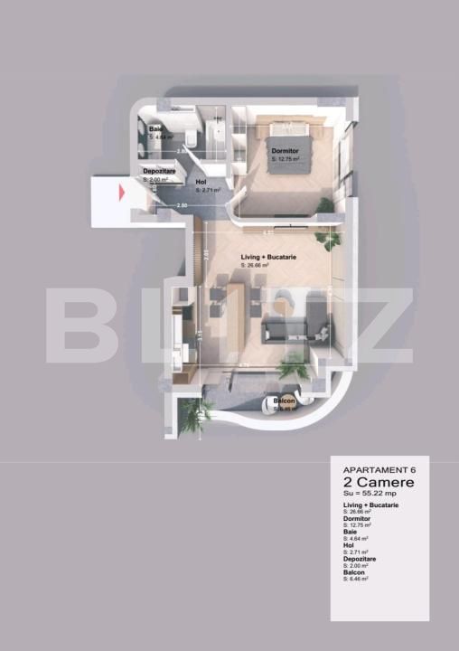 Apartament de vânzare 2 camere Nord-Vest - 198536AV | BLITZ Iași | Poza2