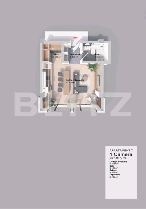 Garsonieră de vânzare Nord-Vest - 198540AV | BLITZ Iași | Poza2