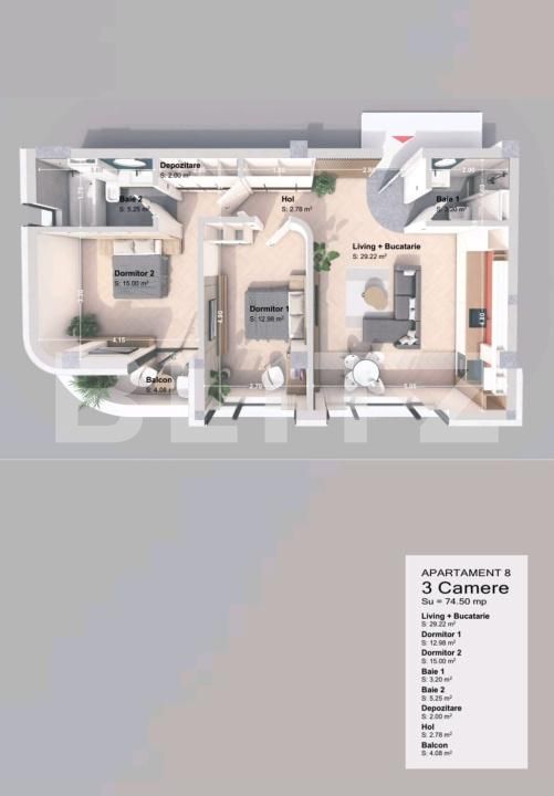 Apartament de vânzare 3 camere Nord-Vest - 198542AV | BLITZ Iași | Poza2