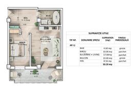 Apartament 2 camere, 50.20 mp, zona Galata 
