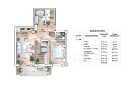 Apartament 3 camere, 67.35 mp, zona Galata 