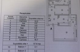 Apartament 3 camere, 58 mp, zona Alexandru cel Bun