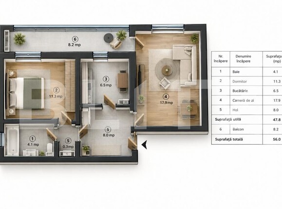 Apartament de vânzare 2 camere Nicolina - 209010AV | BLITZ Iași | Poza19