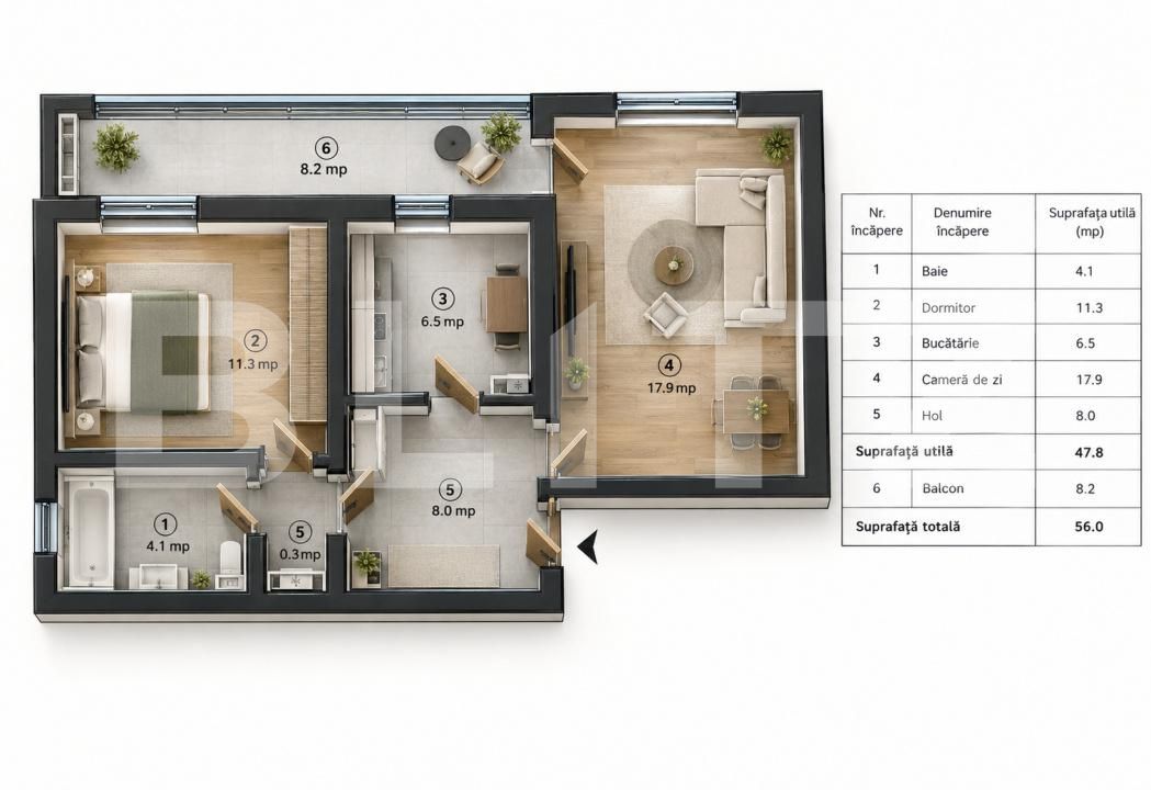 Apartament de vânzare 2 camere Nicolina - 209010AV | BLITZ Iași | Poza19