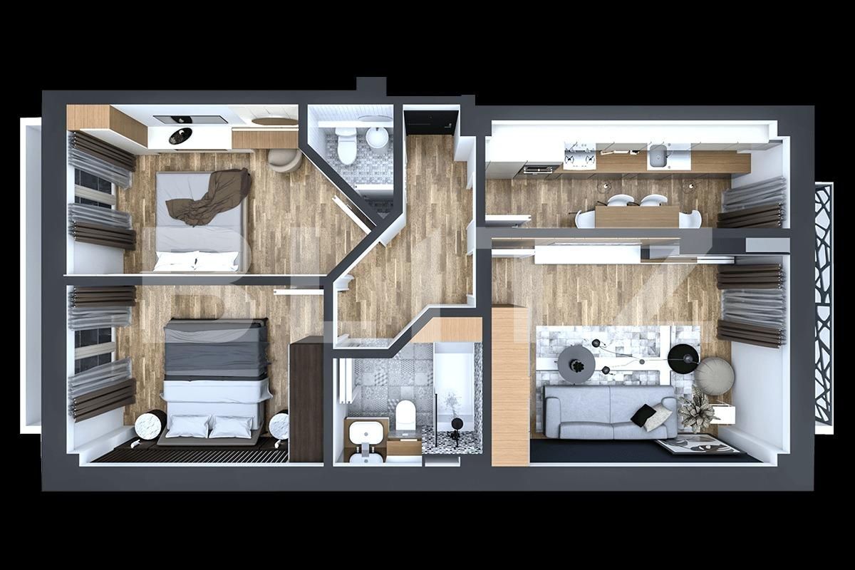Apartament 3 camere nou, 72 mp, decomandat, in zona Kaufland Pacurari