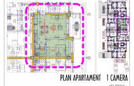 Apartament de o camera, 38.5 mp, gradina de 34.45 mp, zona Pacurari