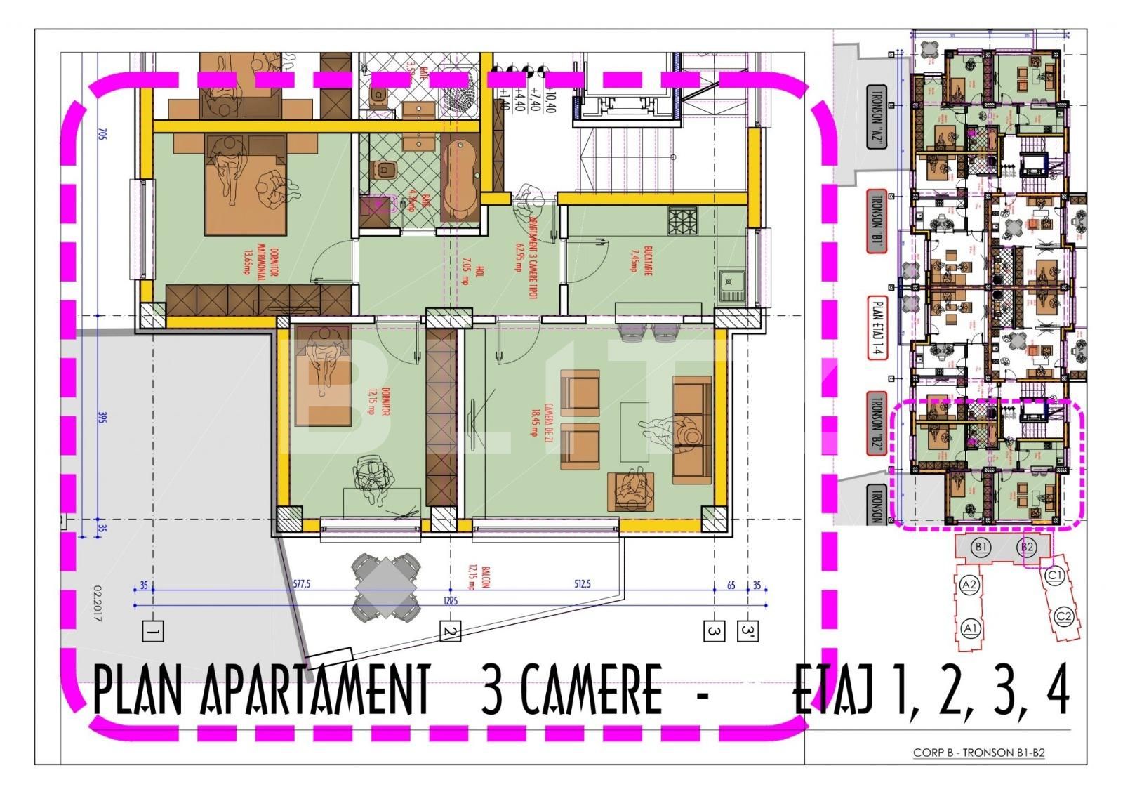 Apartament de 3 camere decomandat, etaj intermediar, zona Pacurari