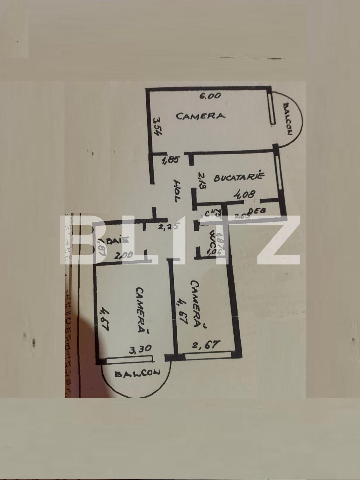 Apartament de 3 camere, decomandat, zona Pacurari