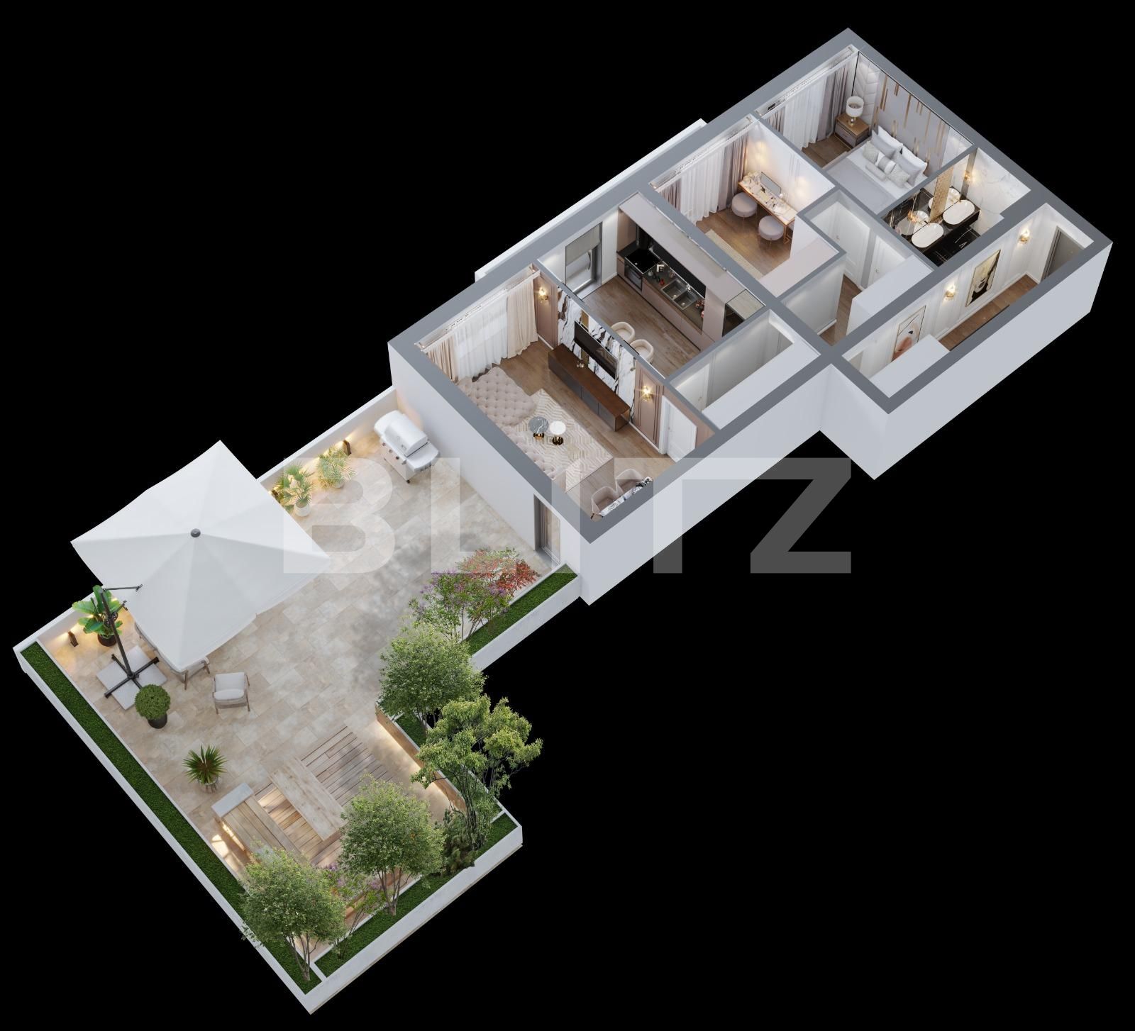 Apartament premium de 3 camere, 80 mp, 70 mp terasa, sistem smart home!
