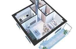 Apartament nou decomandat de 2 camere, 57 mp, Nicolina