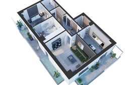 Apartament nou de 3 camere, 2 bai, 2 balcoane, 97 mp, zona Nicolina